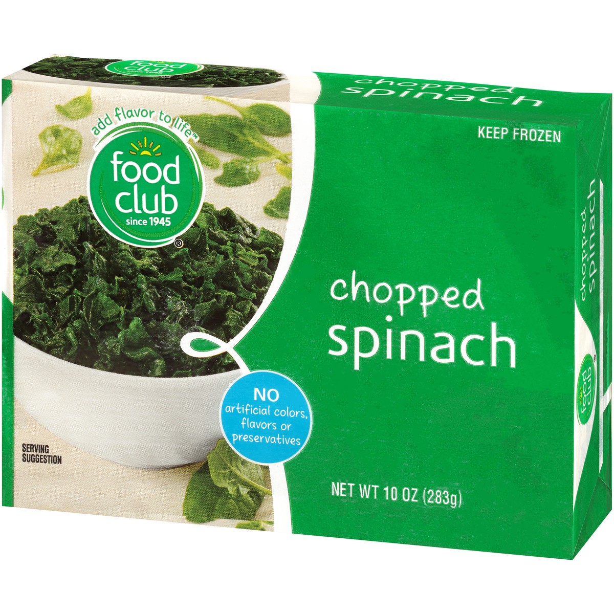 slide 11 of 15, Food Club Chopped Spinach, 10 oz