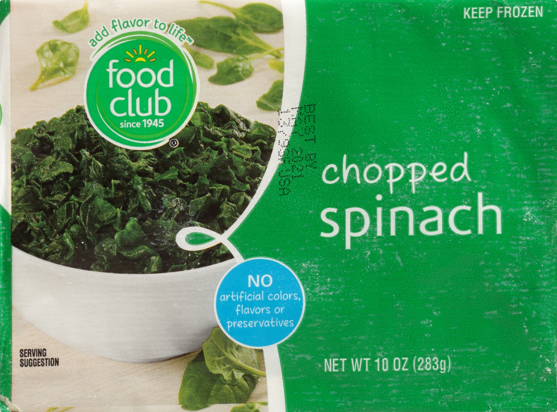 slide 1 of 6, Food Club Frozen Chopped Spinach, 10 oz
