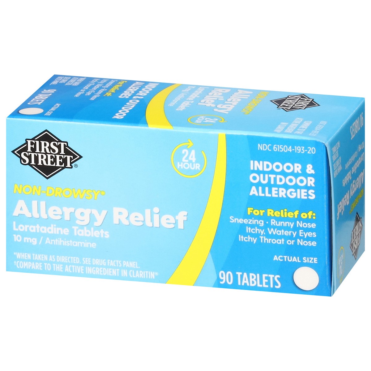 slide 4 of 17, First Street Fs Alrgy Rel Tb Loratadine Cmp Claritin, 90 ct