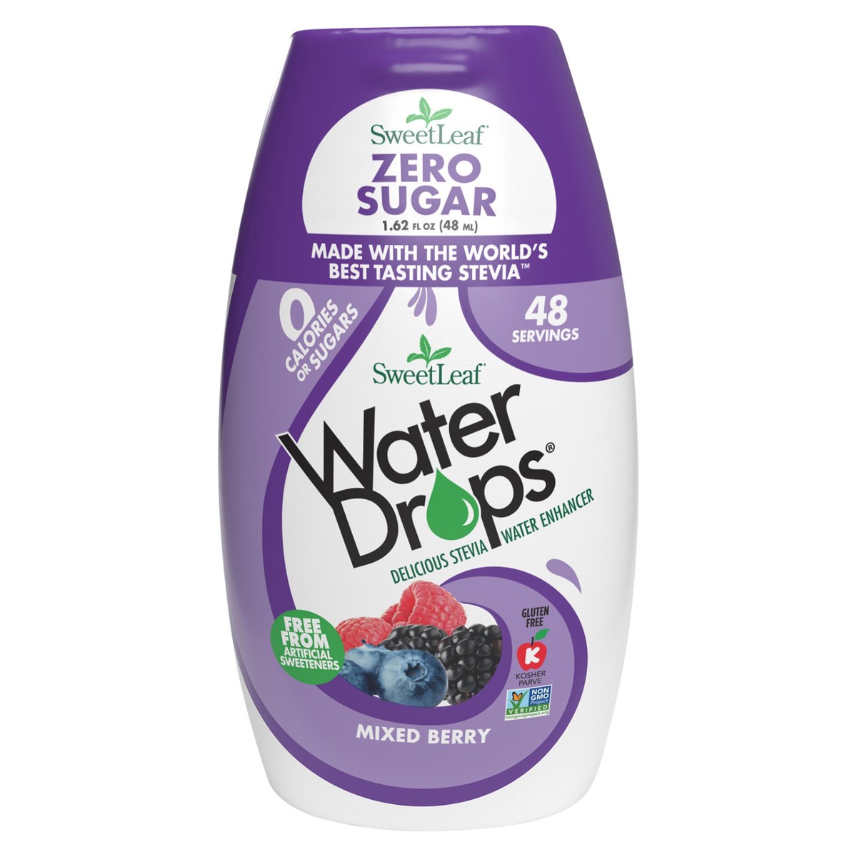 slide 4 of 9, SweetLeaf Mixed Berry Water Drops, 1.62 fl oz