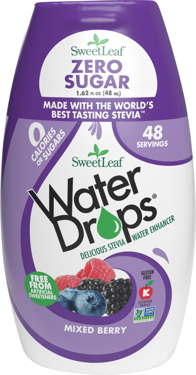 slide 6 of 8, SweetLeaf Mixed Berry Water Drops, 1.62 fl oz