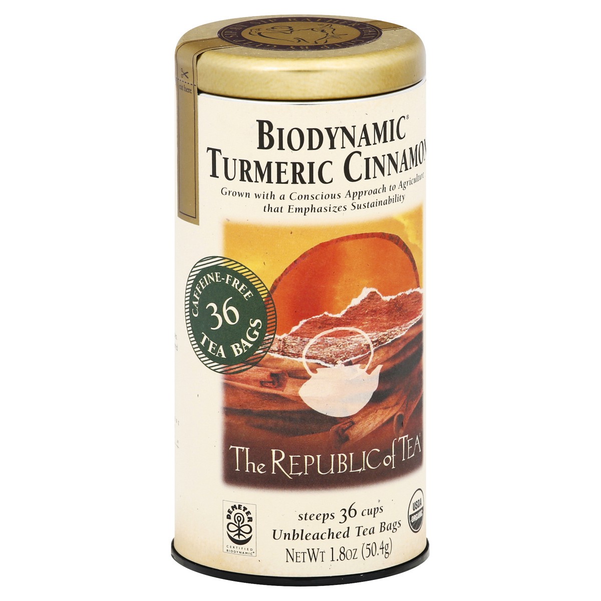 slide 9 of 11, The Republic of Tea Bags Biodynamic Turmeric Cinnamon Tea - 36 ct, 36 ct