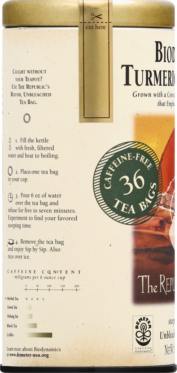 slide 11 of 11, The Republic of Tea Bags Biodynamic Turmeric Cinnamon Tea - 36 ct, 36 ct