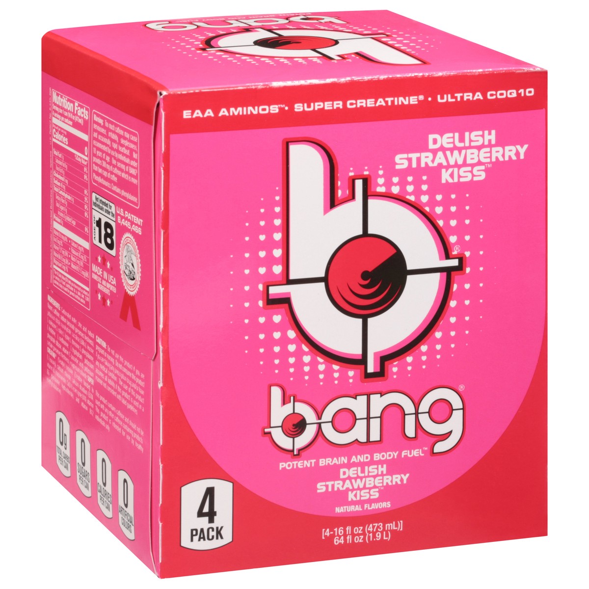 slide 6 of 9, Bang Delish Strawberry Kiss Energy Drink - 4 ct, 4 ct