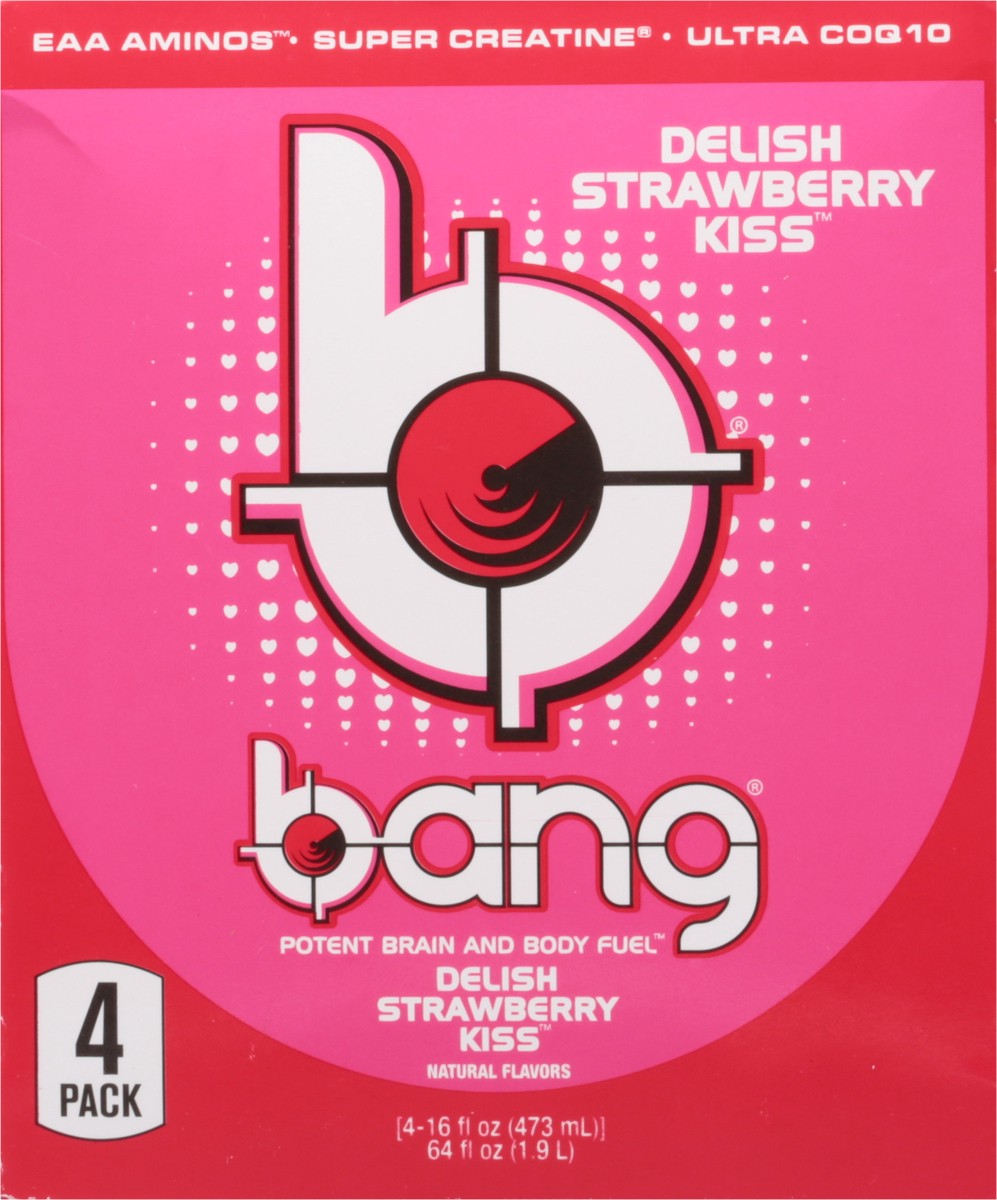 slide 4 of 9, Bang Delish Strawberry Kiss Energy Drink - 4 ct, 4 ct