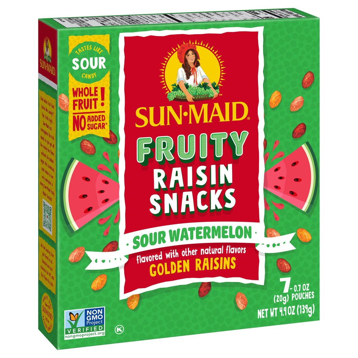 slide 7 of 8, Sun-Maid Fruity Raisin Snacks Sour Watermelon 7-Count Box/.7oz Pouches, 7 ct