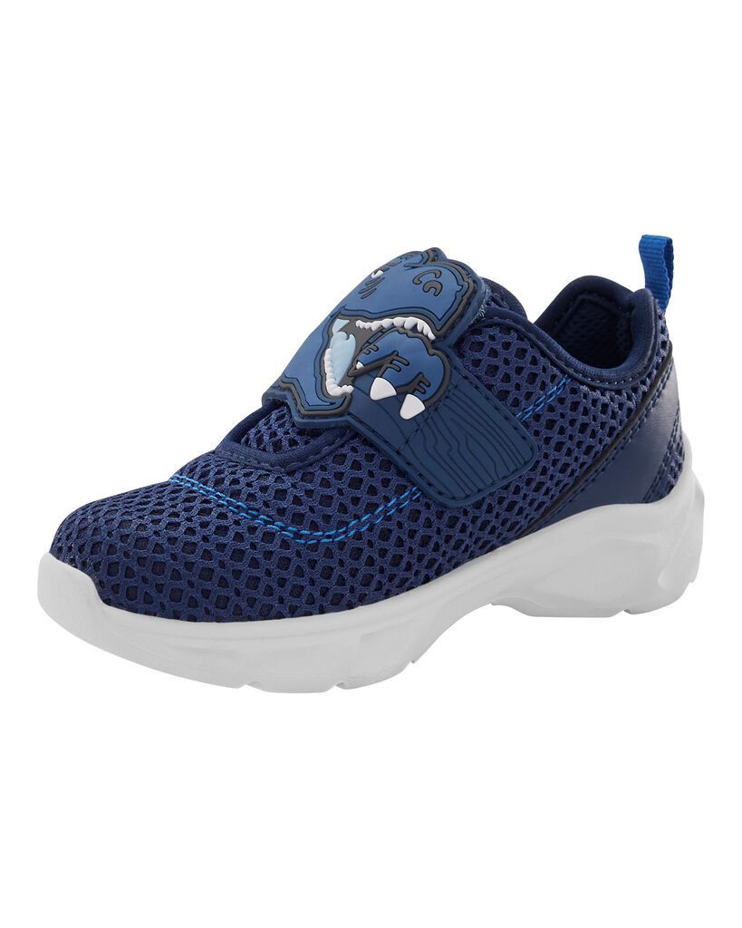 slide 8 of 8, Carter's Toddler Dinosaur Light-Up Athletic Sneakers Navy 4, 1 ct