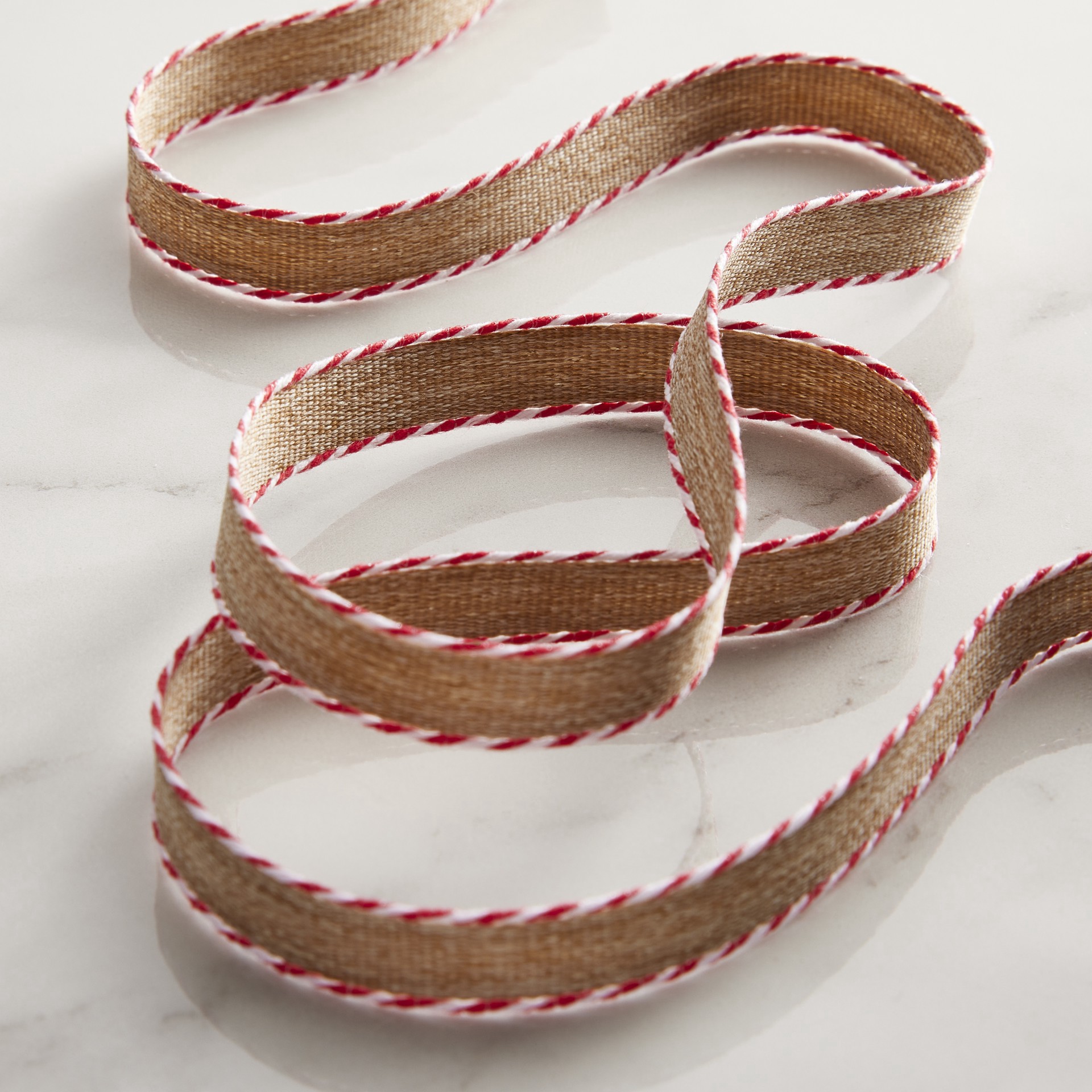 slide 2 of 4, 3/8'' X 7yd. Linen Twist Edge Ribbon By Celebrate It, 3/8 in x 7 yd