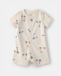Carter's Baby Scooter Short-Sleeve Romper - Cream - 12M