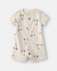 Carter's Baby Scooter Short-Sleeve Romper - Cream - 12M