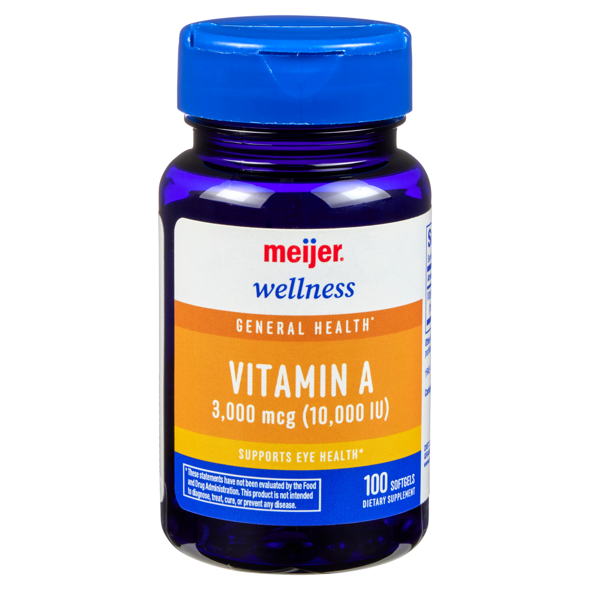 slide 1 of 9, MEIJER WELLNESS Meijer Vitamin A 10,000 IU softgels, 100 ct