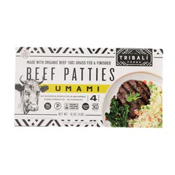 Tribali Organic Grass Fed Umami Beef Patties 16 oz
