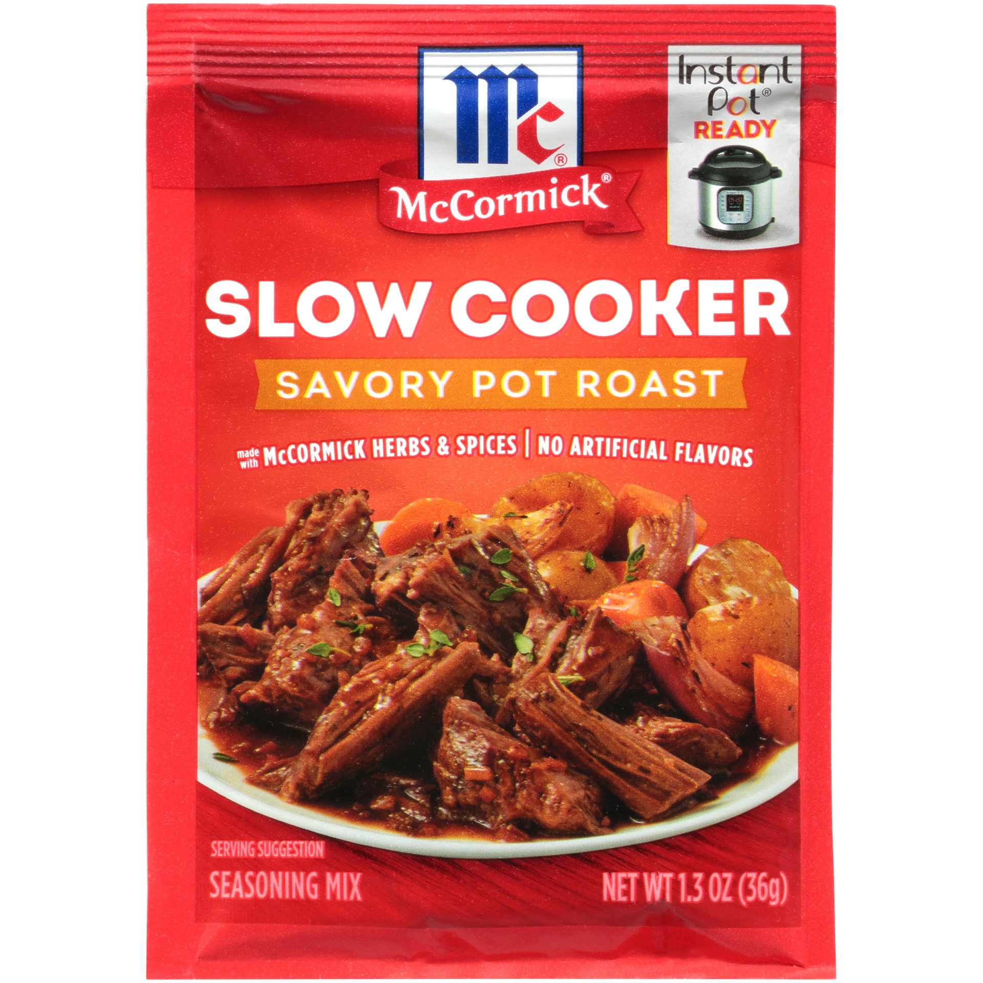 slide 1 of 6, McCormick Slow Cooker Savory Pot Roast Seasoning Mix, 1.3 oz