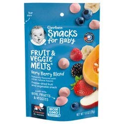 Gerber Snacks for Baby Fruit & Veggie Melts Baby Snack, Very Berry Blend, 1 oz Bag