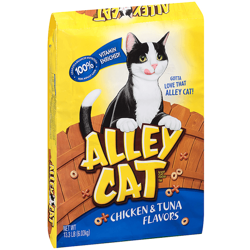 slide 2 of 3, Alley Cat Chicken Tuna Flavors Cat Food, 13.3 lb