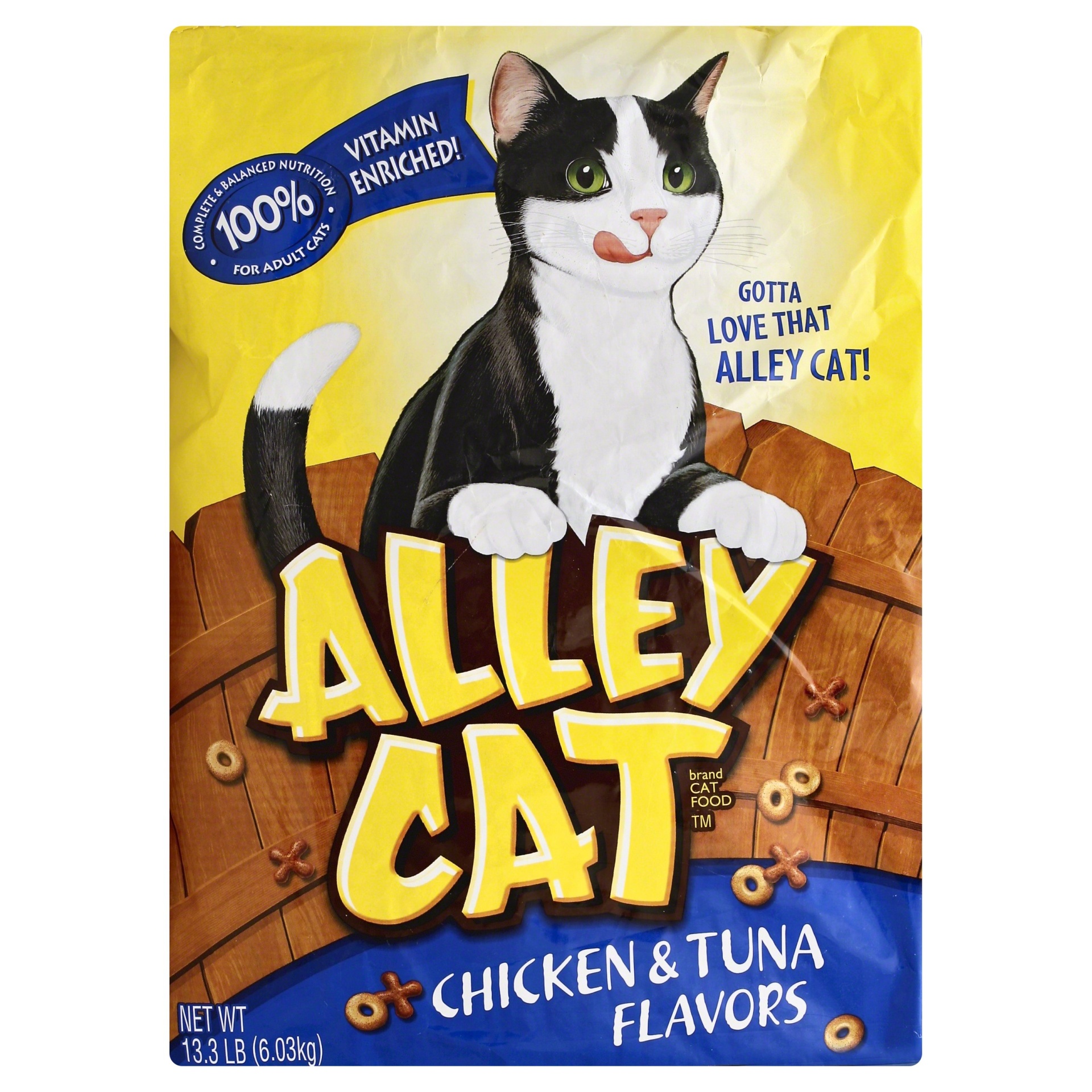 slide 1 of 3, Alley Cat Chicken Tuna Flavors Cat Food, 13.3 lb