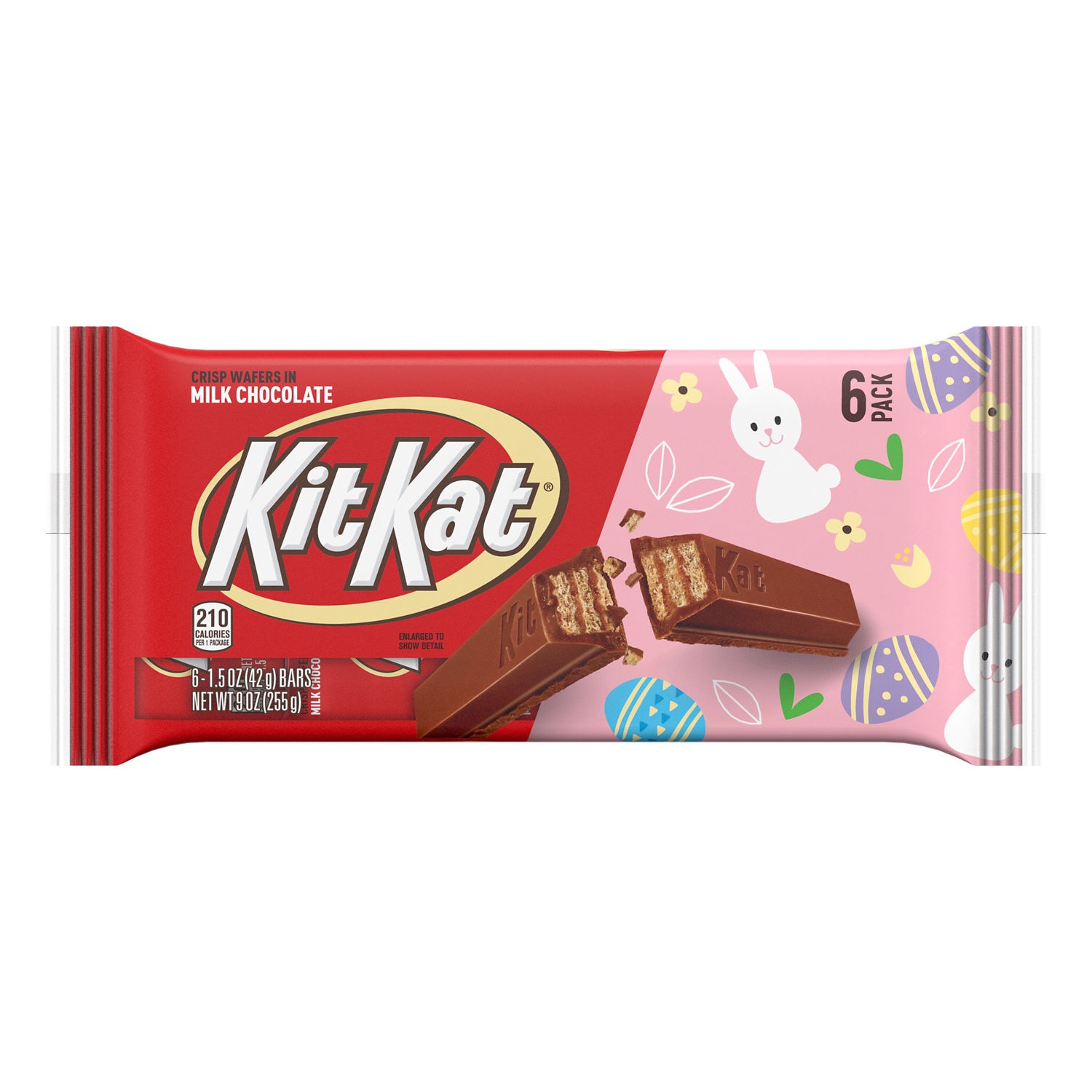 slide 1 of 5, KIT KAT Milk Chocolate, Easter Candy Wafer Bars, 1.5 oz (6 Count), 1.5 oz