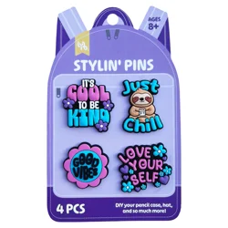 Little Yellow Bicycle Backpack Pins Pack Positive Vibes, 4 pcs