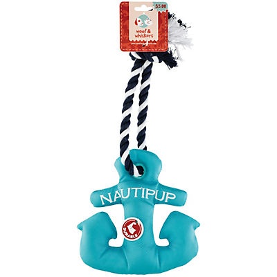 slide 1 of 1, Woof and Whiskers Anchor Nautipet Aqua Plush Dog Toy, 1 ct