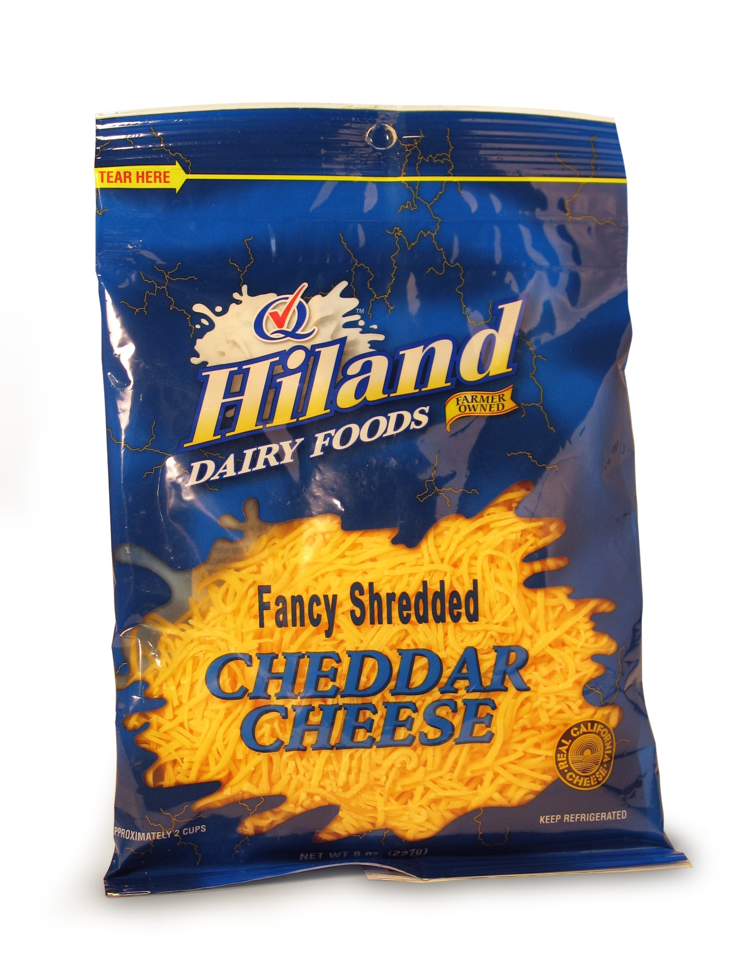 slide 1 of 1, Hiland Dairy Shredded Cheddar Cheese, 8 oz
