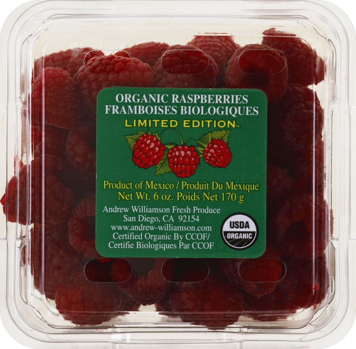 slide 1 of 4, Organic Raspberries, 6 Oz., 6 oz