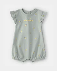 Carter's Baby Girl 'Main Squeeze' Lemon Short-Sleeve Romper - Green