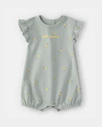 Carter's Baby Girl 'Main Squeeze' Lemon Short-Sleeve Romper - Green