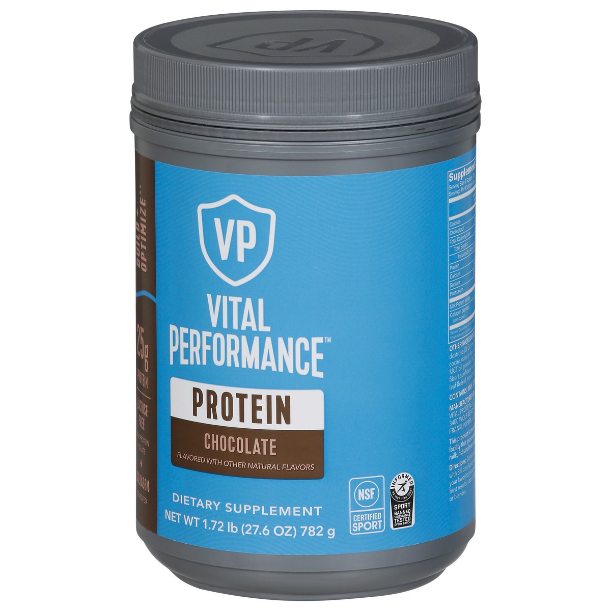 slide 5 of 9, Vital Performance Chocolate Protein Powder 1.72 lb, 1 ct
