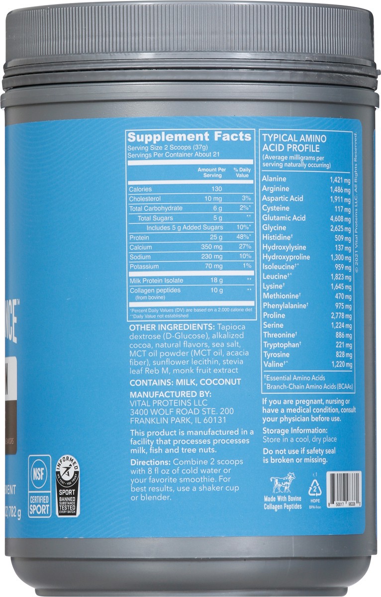 slide 4 of 9, Vital Performance Chocolate Protein Powder 1.72 lb, 1 ct