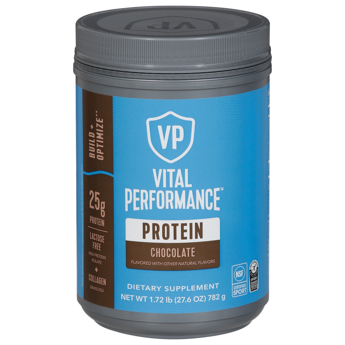 slide 1 of 9, Vital Performance Chocolate Protein Powder 1.72 lb, 1 ct