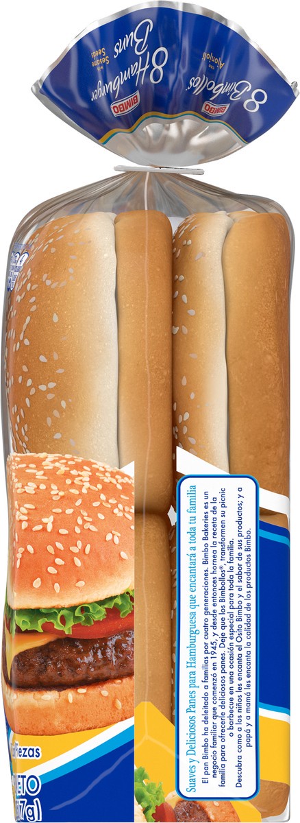 slide 8 of 8, Bimbo Hamburger Buns With Sesame Seeds, 8 count, 8 ct