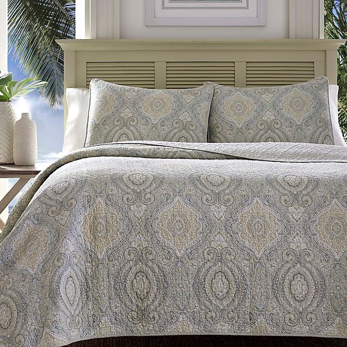 slide 2 of 5, Tommy Bahama Turtle Cove Reversible Twin Quilt Set - Grey, 2 ct