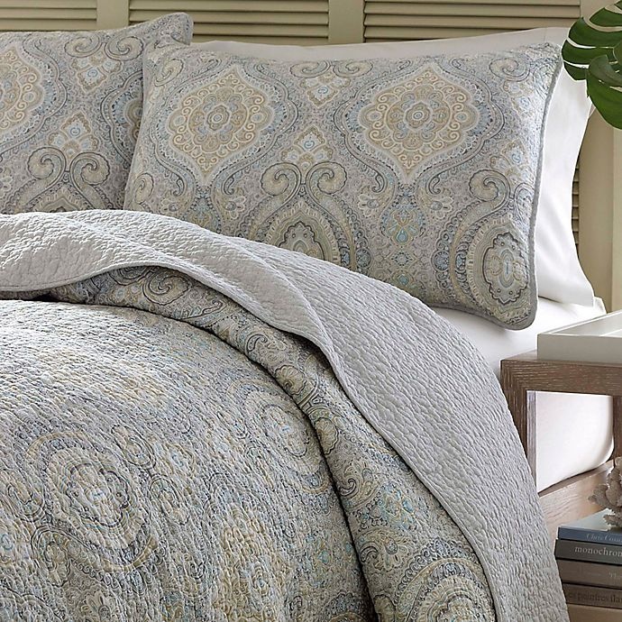 slide 4 of 5, Tommy Bahama Turtle Cove Reversible Twin Quilt Set - Grey, 2 ct