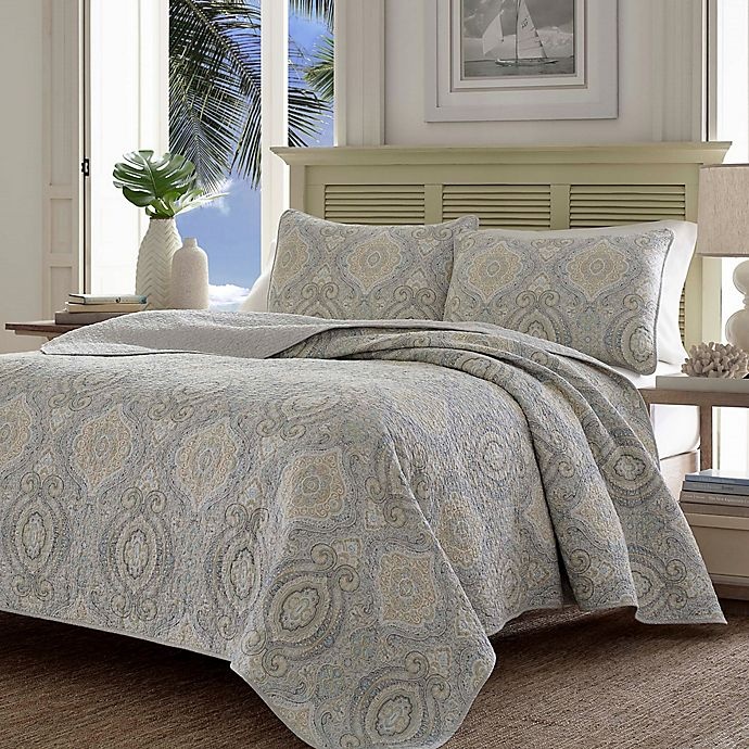 slide 1 of 5, Tommy Bahama Turtle Cove Reversible Twin Quilt Set - Grey, 2 ct