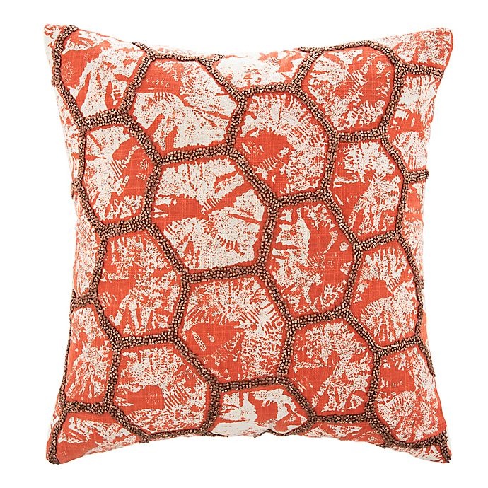 slide 1 of 3, Safavieh Falla Square Throw Pillow - Orange/White, 1 ct