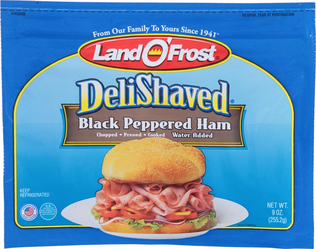 slide 7 of 13, Land O' Frost DeliShaved Black Peppered Ham 9 oz, 9 oz