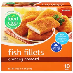 Food Club Crunchy Breaded Fish Fillets - 10 ea