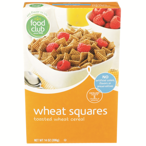 slide 1 of 1, Food Club Wheat Squares Toasted Wheat Cereal, 14 oz