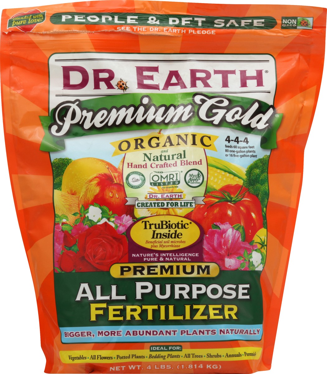 slide 1 of 7, Dr. Earth Premium Gold Organic All Purpose Fertilizer, 4 lb