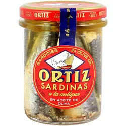 Ortiz Sardines A La Antigua In Olive Oil - Skin On Glass Jar - 190 Gr