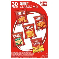 Cheez-It Cheese Crackers, Baked Snack Crackers, Office and Kids Snacks, Variety Pack, 28.74oz Box, 30 Packs