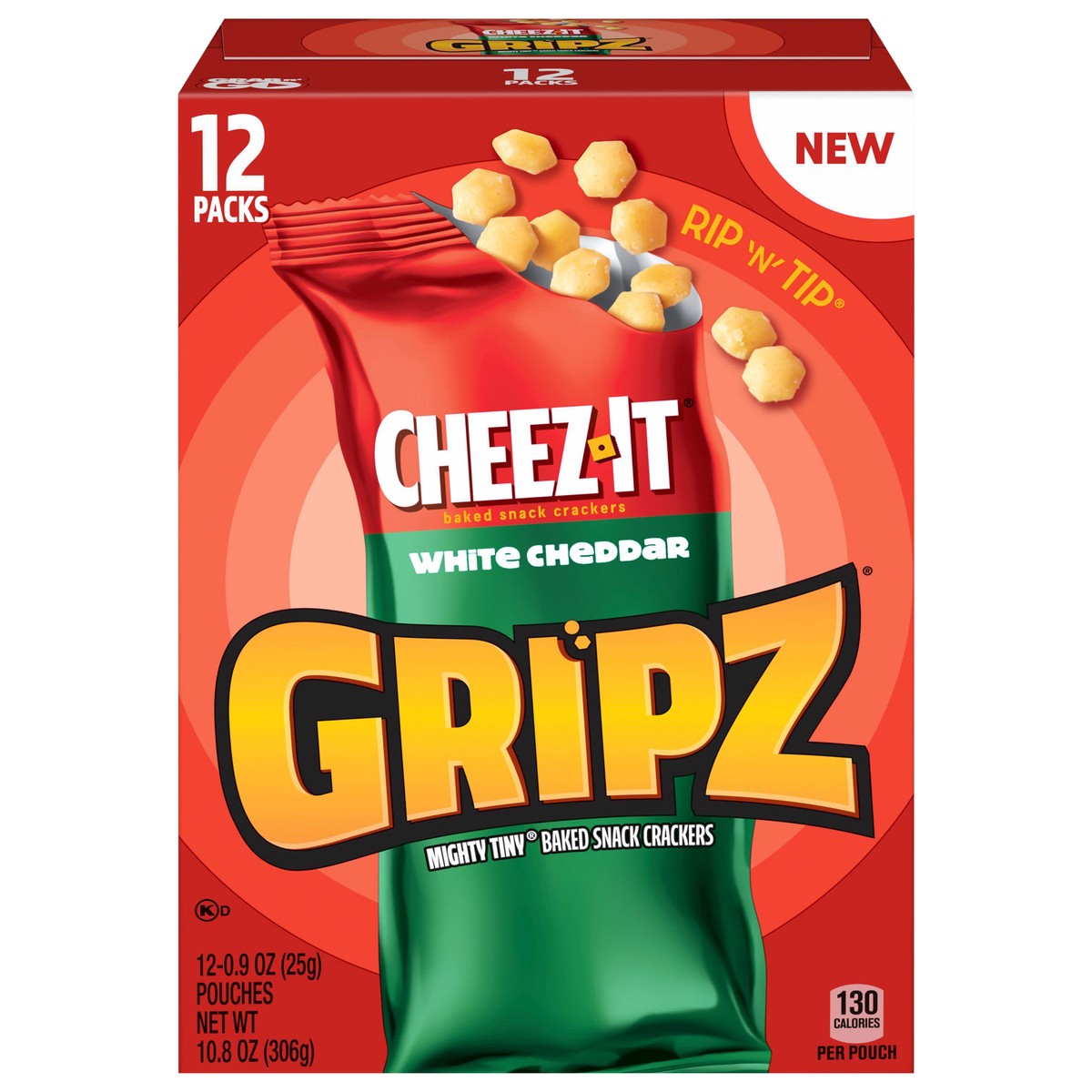 slide 1 of 7, Cheez-It Gripz Crackers White Cheddar 10.8oz, 12 ct