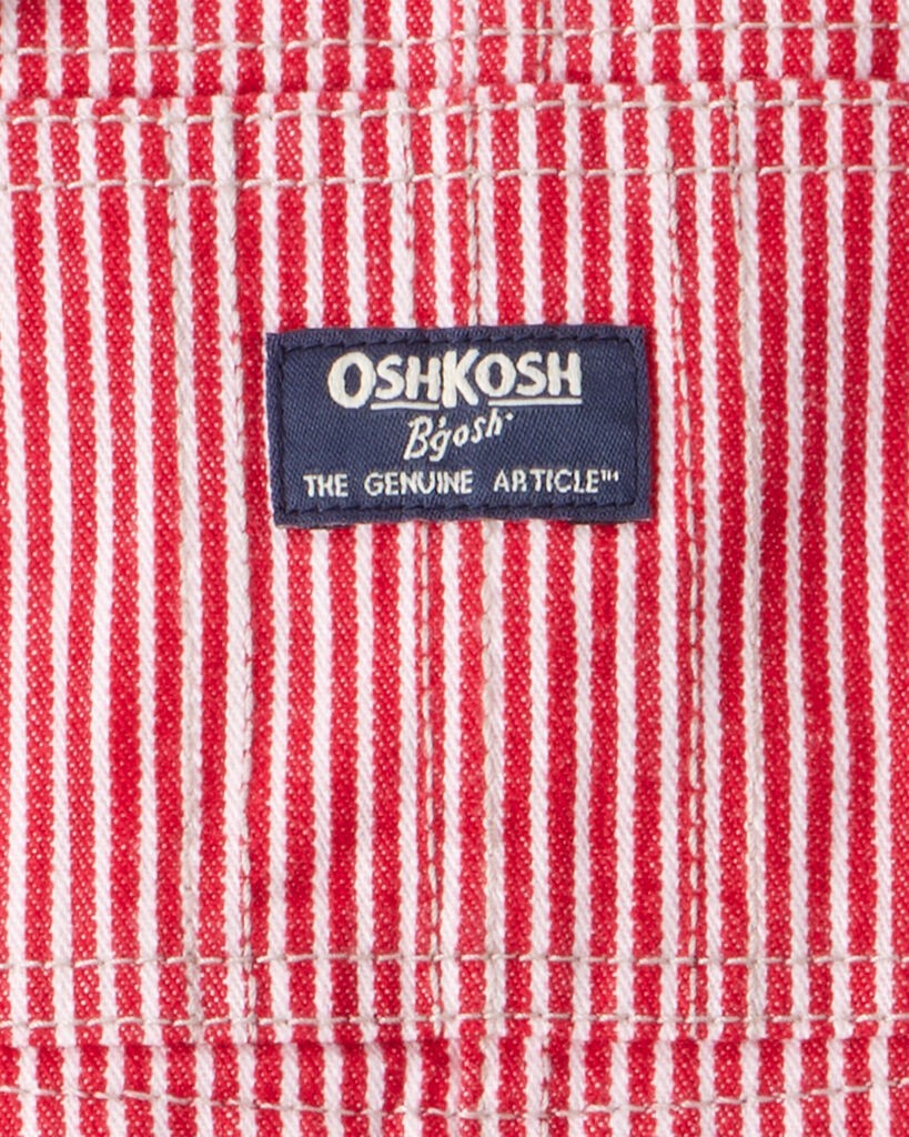 slide 3 of 3, Oshkosh Baby Boy Hickory Striped Overalls - Red Red 24M, 1 ct