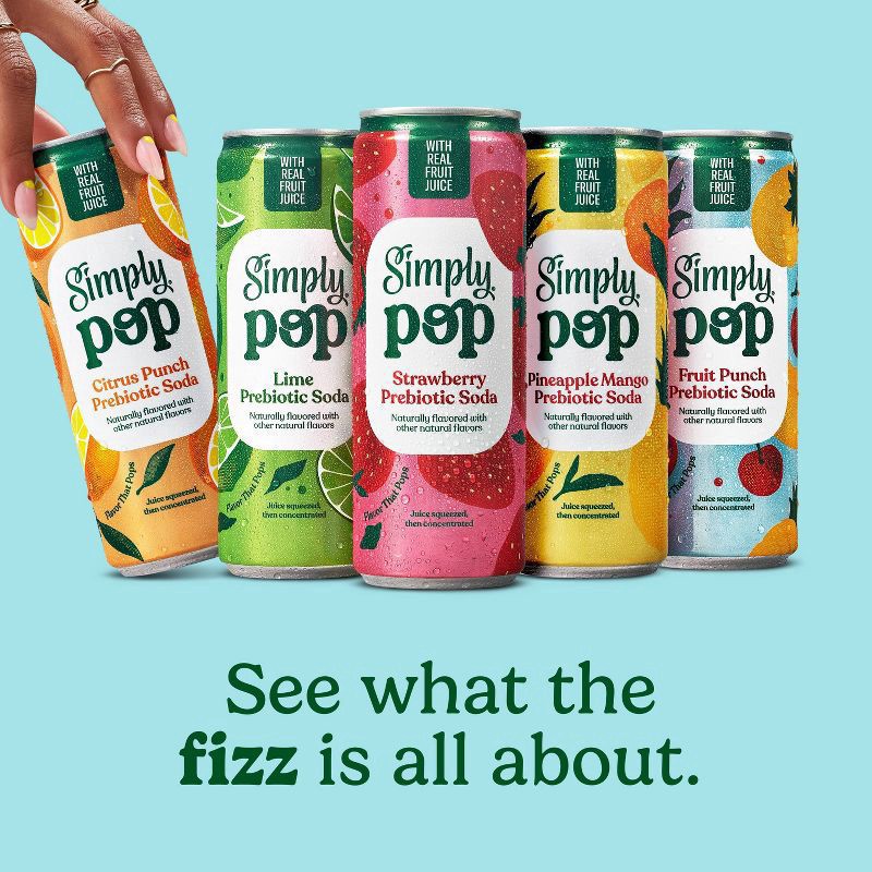 slide 2 of 11, Simply POP Prebiotic Soda Citrus Punch Can, 12 fl oz, 12 fl oz