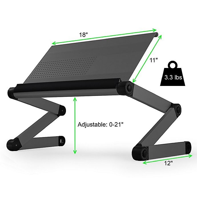 slide 2 of 8, Uncaged Ergonomics Workez Executive Adjustable Laptop/Tablet Stand - Black, 1 ct