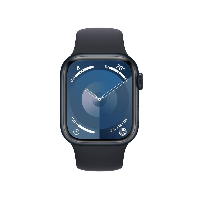 slide 6 of 8, Apple Watch Series 9 GPS (2024) 45mm Midnight Aluminum Case with Midnight Sport Band - M/L, 1 ct