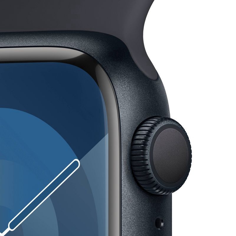 slide 5 of 8, Apple Watch Series 9 GPS (2024) 45mm Midnight Aluminum Case with Midnight Sport Band - M/L, 1 ct