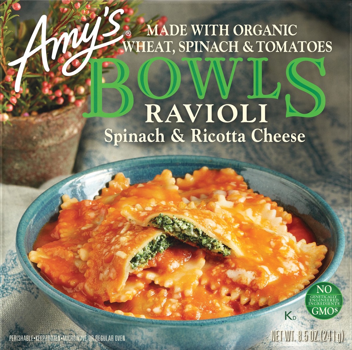 slide 4 of 4, Amy's Kitchen Spinach Ravioli Bowl, 8.5 oz
