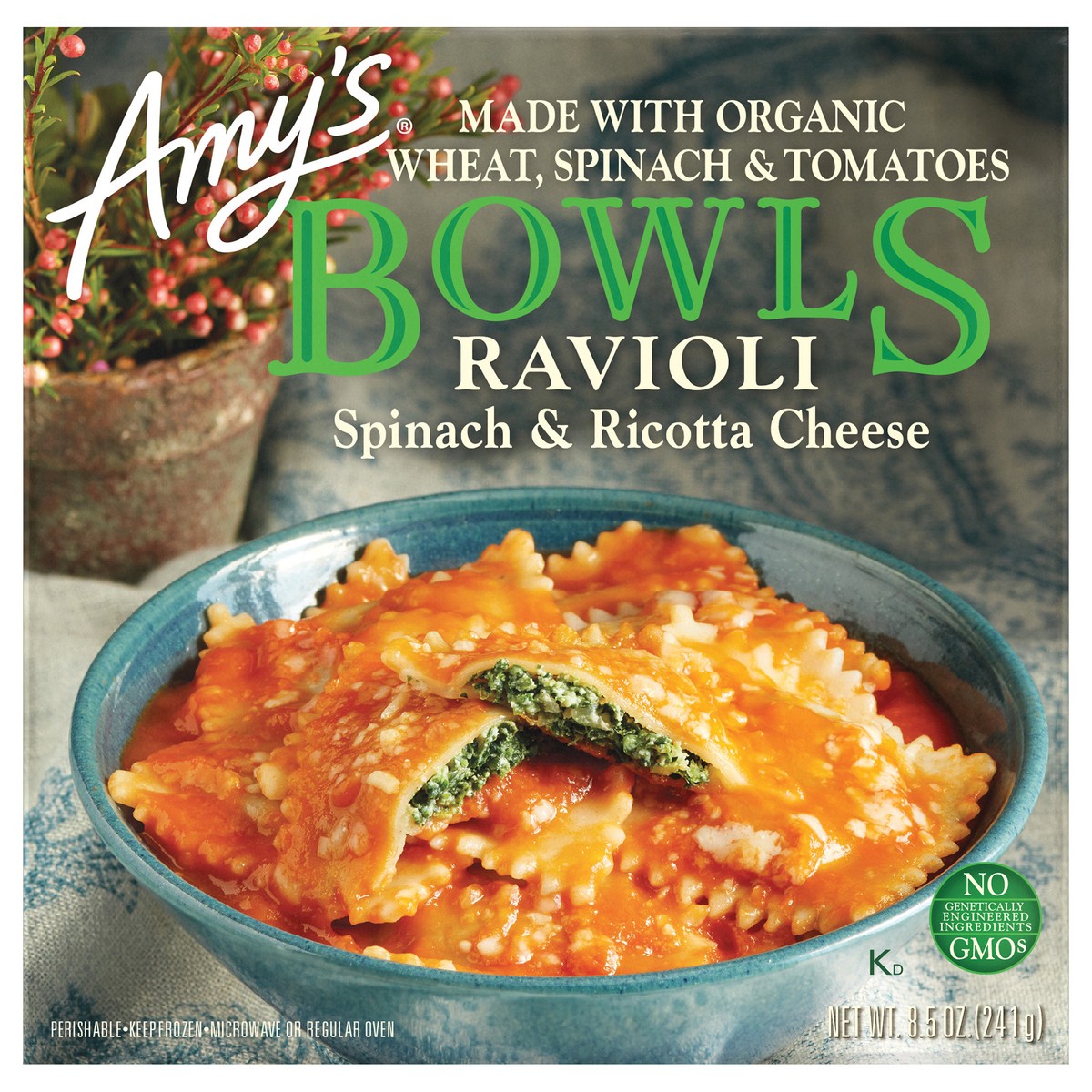 slide 1 of 4, Amy's Spinach Ravioli Bowl, 8.5 oz