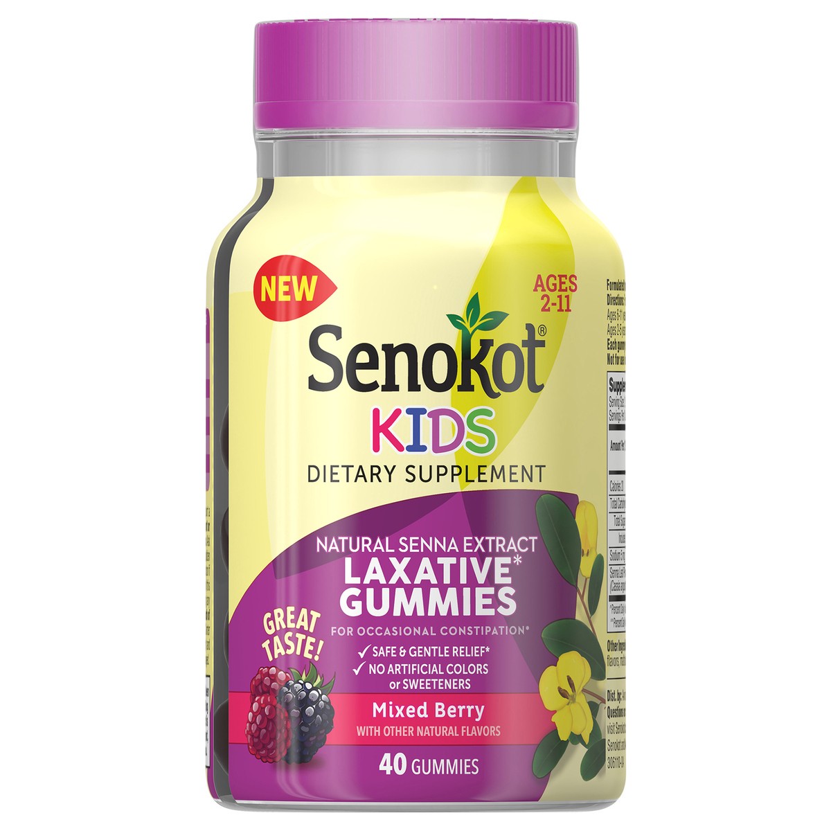 slide 1 of 12, Senokot Children's Laxative Gummies 40s, 40 ct